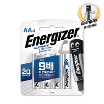 에너자이저 얼티메이티드 리튬건전지 AA 4입, 1개, 4개