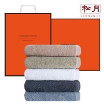 송월타올 호텔 수건 에뚜알 150g 40수 5매 세트 + 쇼핑백, 골고루