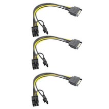 15 핀 SATA 수-8 핀 (6 + 2) PCI-E 전원 공급 장치 케이블 SATA 케이블 그래픽 카드용 15 핀-8 핀 케이블 18awg 와이어 468692, 02 WHITE
