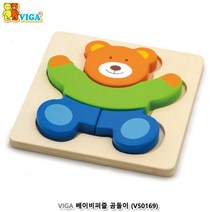 큰사이즈 4조각 아기 원목 그림 퍼즐판 18개월 IQ발달