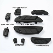 [해외] 오토바이 블랙 마루판 발판 시프터 브레이크 페달 할리 투어링 로드 킹 일렉트라 글라이드 스트리트 글라이드, 한세트