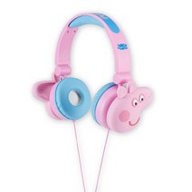 어린이용 Peppa Pig 오버이어 헤드폰 - 조정 가능한 헤드밴드 스테레오 사운드 엉킴 방지 케이블 볼륨 조절 및 3.5mm 잭 - 학교 가정 및 여행에 적합