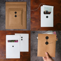 감성있는 봉투 단추봉투 편지 사진 센스있는 선물 포장 보관 5장, 화이트 5장, A4