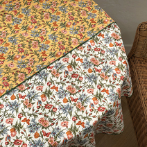 하임데코 플라워 테이블보 메리 꽃무늬 식탁보, 2인_110x110cm, 화이트