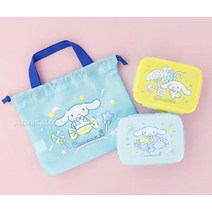 (국내발송) 가성비최고 산리오 정품 시나모롤 도시락파우치세트, 시나모롤파우치도시락세트