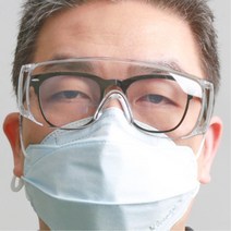 안경덧착용 실험실 투명 보안경 눈보호 화학실 예초기 먼지차단 감염예방, 1개