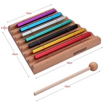 Ammoon 7 톤 탁상 종소리 명상 차임 다채로운 바람 벨 키즈 교육 뮤지컬 장난감 타악기 말렛, 7-Tone