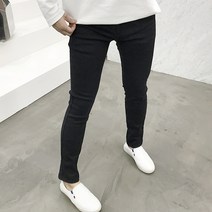 용된다 남자 겨울 기모 스판 히든밴딩 블랙진 청바지