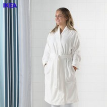 [이케아가운] 이케아 겨울 여름 샤워 가운 와플 목욕 수면 극세사, 화이트 S-M
