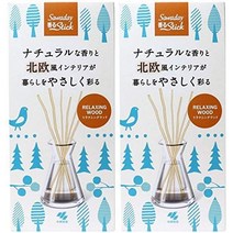 차안에서냄새가날떄 지하실냄새 차량용방향제 【묶음구매】사와데이 향기 나는 스틱 탈취 방향제 북유럽풍 디자인 내추럴한 릴렉싱 우드향 본체 70ml×2개, 6