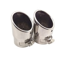 유니버설 자동차 2pcs 스테인레스 스틸 배기 tipe for audi a1 a3 a4l q5 테일 파이프 tipe 스로트 튜닝 자동차 액세서리 마후라 머플러, 1-한 쌍