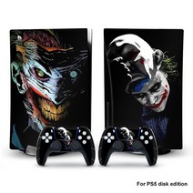 호환 PS5 디스크 에디션 콘솔 2개의 컨트롤러 커버 액세서리를 독극물 스파이더맨 광대 비, 1 건, Ps5dg-0386