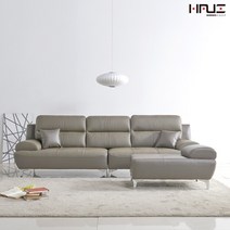 [보루네오] 엘리브 루쏘소 4인 라텍스 가죽 소파 sa017, 머드그레이