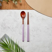 [모던하우스 창원점]자연옻칠 한입에쏙 컬러 수저세트lavender_WO1023003, 단품, 선택:단일상품