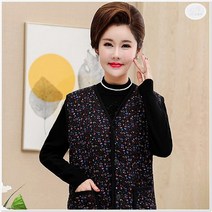 할머니 노인 누빔 조끼 베스트