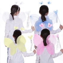 나비 날개 봉 머리띠 세트 모음 천사 요정 할로윈, 나비날개봉머리띠세트(화이트)