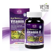 VESTA 아사이베리맛 비타민C 520mg X 180캡슐/아사이베리농축분말과 비타민C
