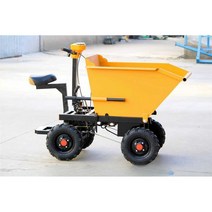 탑승식 궤도운반차 덤프차 전기충전 건설 현장 트롤리, 4륜 경사 버킷 60v 리튬 배터리 1500w