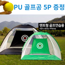 로한스 골프네트 골프 그물망 + 스펀지 골프공 5P 스윙연습 장타연습 자세교정연습 실내 가정용 연습네트, 텐트형 골프연습네트 블랙중형(2M)