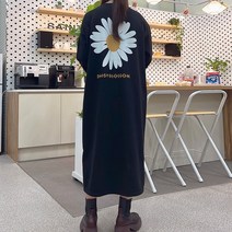 세인트이브 뒷면 포인트 루즈핏 기모 롱원피스