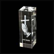 크리스탈 레이저 탁상용 십자가 교회장례 추모추도애도, 13 God Bless 대
