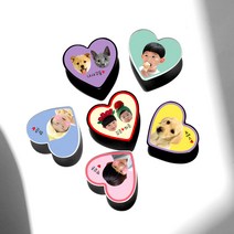 하트 주문제작 스마트톡 그립톡 아기얼굴 반려동물 강아지 고양이 포토 커플 커스텀 차량용 페이스 [요술램프지니] 자석거치대호환사용ok, 민트, 화이트