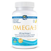 노르딕 내추럴스 오메가3 690mg 생선젤라틴 소프트젤 60정 정제심해어유 천연레몬향