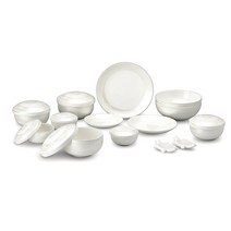 한국도자기 레이스 칠첩반상기 21P 예단포장, 1세트