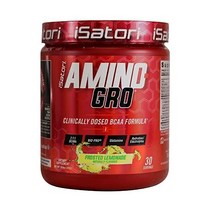 126035 iSatori Amino-GRO BCAA 분말 - 글루타민 및 Bio-GRO 생체 활성 펩티드 함유 분지쇄 아미노산 공식 - 여성 및 남성을 위한 필수 아미노산 에너지, 프로스트 레모네이드