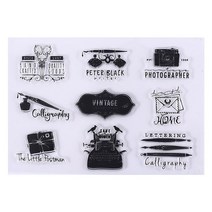 타워 투명 스탬프 스크랩북 종이 클리어 수제 장식 선물 고무 카드 DIY 17x12cm, 09 Signage