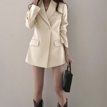 트루픽 원버튼 심플 수트 자켓 하객룩 봄 가을 아우터 빈티지 루즈핏 상의 포켓 슬림라인