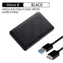 유타이 t22 2.5 sata to usb3.0 hdd 인클로저 모바일 하드 드라이브 케이스 ssd 외장 스토리지 hdd box with usb3.02.0 케이블 abs, usb3.0 t43-블랙