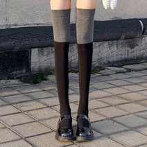 고밀고 고탄력 투톤 오버니삭스 무릎 패션 양말