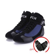 ARCX-남성용 오토바이 가죽 신발 정품 암소 부츠 모토크로스 레이싱 헬기 크루저 투어링 부츠, 45, blue