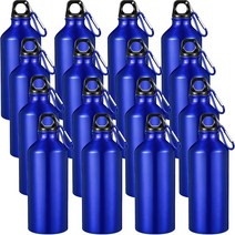 CHENGU 16팩 알루미늄 물병 591.5ml(20) 빈 재사용 가능한 경량 체육관 여행 누출 방지 팀 맞춤형 자전거 캠핑용 (블랙), Blue