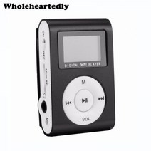 패션 미니 MP3 플레이어 클립 USB LCD 화면 지원 32GB 마이크로 SD 카드 리더기로 사용, 04-파란