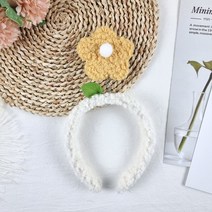 아이템팡 동물 머리띠 놀이동산 파티 운동회 생일 놀이공원, 살랑살랑꽃(노랑)