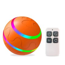 강아지 장난감 인형 E56C Dog Toy Ball Electric Rolling for Aggressive Chewers Pet Teething Balls K 576dEA8b2, 03 orange, No remote
