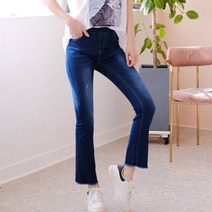 뉴클로 여성용 라온 밴딩 부츠컷 스타일 밴딩 스키니진 NQL-S5