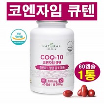 내추럴이믹스 코엔자임 큐텐 코큐텐 항산화영양제 혈행개선 혈관건강 높은 이완기 혈압감소 도움 혈액생성 활력건강 면역기능 증진 코엔자임Q10 비타민B 복합기능성 영양제 알약케이스 증정, 1통
