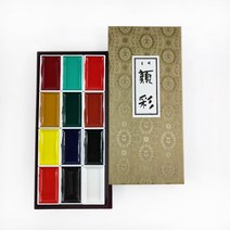 동양화 물감 안채물감12색 18색 24색 35색 60색 일본화, 단일, D