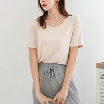 달모아 여성 무지 기본 여름 모달 반팔티셔츠