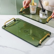 메리테이블 투명 트레이 플레이트 쟁반, 그린