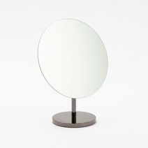 JAJU 자주보는 메탈 큰 원형 탁상거울 12.2*30CM (거울 22CM), 실버