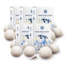 울지 울 드라이어 볼 XL 드라이어 6팩 Woolzies Wool Dryer Balls XL New Zealand Wool, 5팩