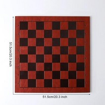 8x8 그리드 미세 인쇄 체스 판 PVC 국제 체스 바둑판 매트 재미있는 가족 연동 전략 게임, 51 cm-red brown