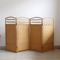 접이식 낮은 원목 파티션 목재 가림막 가벽 공간 분리 간이 벽 라탄 칸막이, 50x30cm 팬 1개