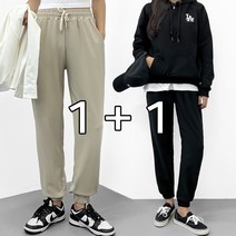 [1+1] 여성용 밴딩 데일리 조거팬츠