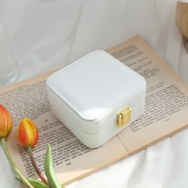 에브리테일 심플 미니 악세사리 보관함 여행용 보석함 케이스, 화이트