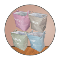 런드리백 혼자사는 남자 선물 빨래방바구니 세탁자루 천 빨래바구니 특대, 02.이스타몰 린네 바구니-핑크색